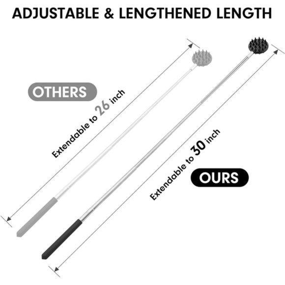 Telescoping Back Scratcher with 3Pcs Detachable Scratching Heads, Back Scratcher - Picture 5 of 6
